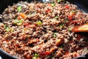 Ужин на скорую руку: Говядина с томатами и овощами (заморозка)